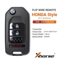Clé télécommande filaire Xhorse XKHO02EN VVDI pour Hon-da Flip 2+1 boutons