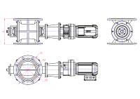 Vanne rotative multi-types à clapet basculant, déchargeur rotatif sanitaire pour la manipulation de poudres alimentaires, pharmaceutiques et chimiques