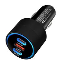 Chargeur rapide USB-C multi-ports en alliage d'aluminium 125W, type C PD65W, pour iPhone, tablette, ordinateur portable, charge rapide, chargeur de voiture