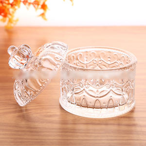 Venta al por Mayor de Recipientes de Vidrio Transparente WHY79 para Almacenamiento de Alimentos con Tapa, Botella con Diseño de Corona - Product Image 2