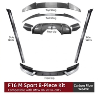 Kit de Carrocería Personalizado de ABS, Alerón Delantero, Alerones Laterales Delanteros, Difusor Trasero, Alerón de Maletero, para BMW X6 F16 M Sport 2014-2019