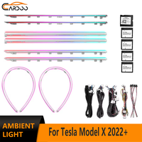 Kit d'éclairage intérieur LED Cardoo Ambient Light pour Tesla Model X 2022+ RGB 128 couleurs, éclairage longue portée, gravure laser, amélioration de l'éclairage intérieur