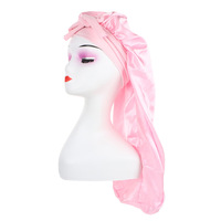Nouveau bonnet de nuit en satin à long ruban, protection capillaire, couvre-chef avec nœud papillon, chapeau de beauté pour femme, vente en gros