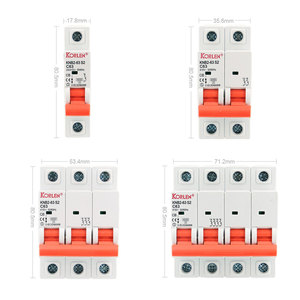 Korlen Din Rail điện C Loại 6kA 63A 2P điện áp ngắt thu nhỏ <span class=keywords><strong>Circuit</strong></span> Breaker (MCB) PA66 chất liệu - Product Image 5