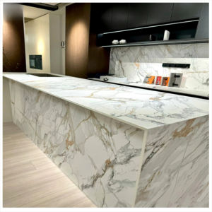 Mármol Calacatta Blanco con Vetas Doradas de Alta Calidad, 600x1200 mm, Losas Artificiales de Piedra Sinterizada de Porcelana, 1600x3200 mm - Product Image 1