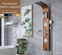 Robinet de spa à jet de massage, vente en gros, plafond de tête antique classique, économie d'eau, cascade de pluie, mur de luxe, panneau de colonne de douche intelligente