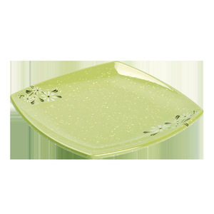 Plato Cuadrado de Melamina de 10-10.9cm, Plato Resistente para Servir Comida en Hoteles con Diseño Floral - Product Image 1