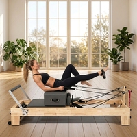 Mesin Reformer Pilates Kayu Oak Solid Profesional Tahan Lama Peralatan Kebugaran Studio Yoga Gym Kesehatan Tubuh