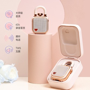 Divoom <b>Mini</b> <b>Bluetooth</b> <b>Speaker</b> Pink LoveLock Rechargeable Portable <b>Speaker</b> For Music On The Go - Product Image 2