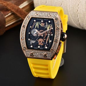 Edgy Contemporary Tonneau Shaped <strong>Rose</strong> <strong>Gold</strong> Plated Pav&eacute; <strong>Set</strong> Crystal Encrusted Skeletonized Dial Vibrant <strong>Watch</strong> - Product Image 1