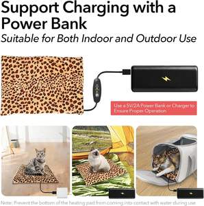 Almohadilla calefactora para mascotas de tres niveles, cama antideslizante para gatos, almohadilla calefactora Usb lavable a mano para gatos y perros, uso al aire libre - Product Image 2