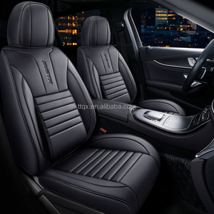 Fundas de Asiento de Coche de Cuero Nappa Negro, Juego Completo Compatible con Audi A3 Q3 Q5 <span class=keywords><strong>Citroen</strong></span> <span class=keywords><strong>C4</strong></span>, Decoración Interior de Auto Resistente a la Decoloración - Product Image 1
