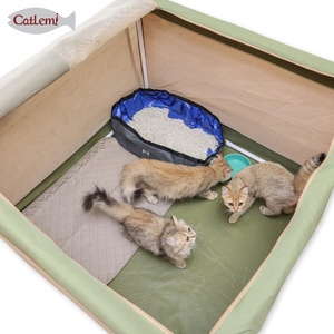 Venta al por mayor cómodo transpirable interior plegable mascota perro gato tienda Animal perrera jaula patrón sólido cremallera para animales pequeños - Product Image 3