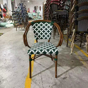 Chaise de bistrot française résistante aux UV en rotin, mobilier de salle à manger extérieur en osier pour <span class=keywords><strong>café</strong></span> - Product Image 2