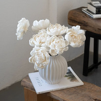 Bunga Peony Kertas Beras Awet Bunga Kering Abadi Buatan Tangan Dekorasi Pernikahan Hiasan Rumah Bunga Peony Sutra Buatan Pabrik Yunnan