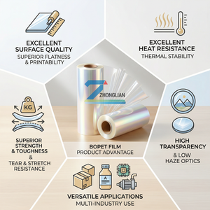 Film de protection BOPET 75 microns - Haute transparence et résistant à la chaleur pour étiquettes, rubans, découpe et utilisation comme film protecteur - Product Image 3