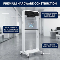 Kiosco Holográfico Digital con IA, Pantalla Transparente 4K, Recepcionista Virtual Interactivo para Centros Comerciales, Hoteles, Aeropuertos y Exposiciones