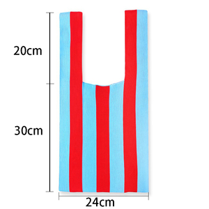 Vente en gros <span class=keywords><strong>Sac</strong></span> shopping tricoté grand sur mesure haute qualité – Tote décontracté rayé pas cher - Product Image 4