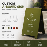 Papan Tanda A-Frame Portabel Kustom Berbahan Aluminium/Baja Tahan UV Tahan Air Berdiri di Lantai Ramah Lingkungan untuk Toko