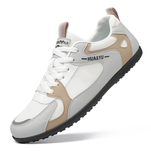 Men's Gym Skateboarding Shoes-Thick Sole Mesh Lace-Up Anti-Slippery Fashion Trend Casual Sneakers-<b>Canvas</b> Upper Rubber Outsole - Product Image 1