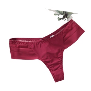 2024 personalizado de gran tamaño de comercio exterior Tanga de mujer de seda de hielo sin costuras de cintura baja ropa interior de mujer Sexy encaje a rayas - Product Image 1