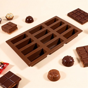 Moules en silicone pour la décoration, moule en silicone pour fondant, moule 3D, moule en silicone pour barre de chocolat, moule en silicone pour gâteau en forme de 12 barres longues connectées - Product Image 3