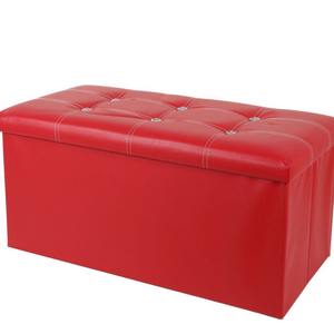 Taburete de Almacenamiento Plegable de Cuero PU Engrosado, Caja Cuadrada para Juguetes de Niños, Multifuncional, para Artículos de Uso Diario, Tipo Vertical - Product Image 4