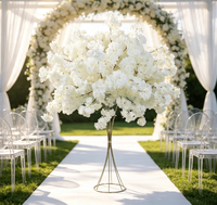Boule de fleurs artificielles hautement réalistes (fleurs de cerisier et de lotus) pour décoration de mariage, allée de salle de réception, centre de table et fête