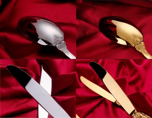 18/10 thép không gỉ thiết lập dao kéo vàng sang trọng thanh lịch Flatware thìa dĩa và dao cho các sự kiện - Product Image 3