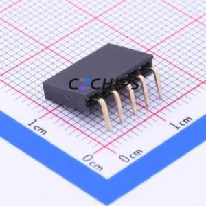 A2541HWR-5P Pin Socket Bent Lead Through Hole,P=2.54mm Connector 1x5P 2.54mm Square Hole Right Angle Insert - Product Image 2