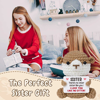 Peluche Otter au crochet tricotée à la main, adorable et positive, avec la citation « I Love You », idéale pour les cadeaux et la décoration