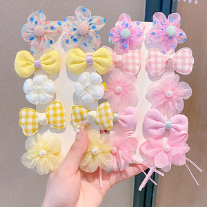 Neuzugang koreanische Kindermode Prinzessin <span class=keywords><strong>Baby</strong></span> Mädchen Blume Haarklips 10-teiliges <span class=keywords><strong>Set</strong></span> mit Karte niedliches Babyhaar-Zubehör - Product Image 1
