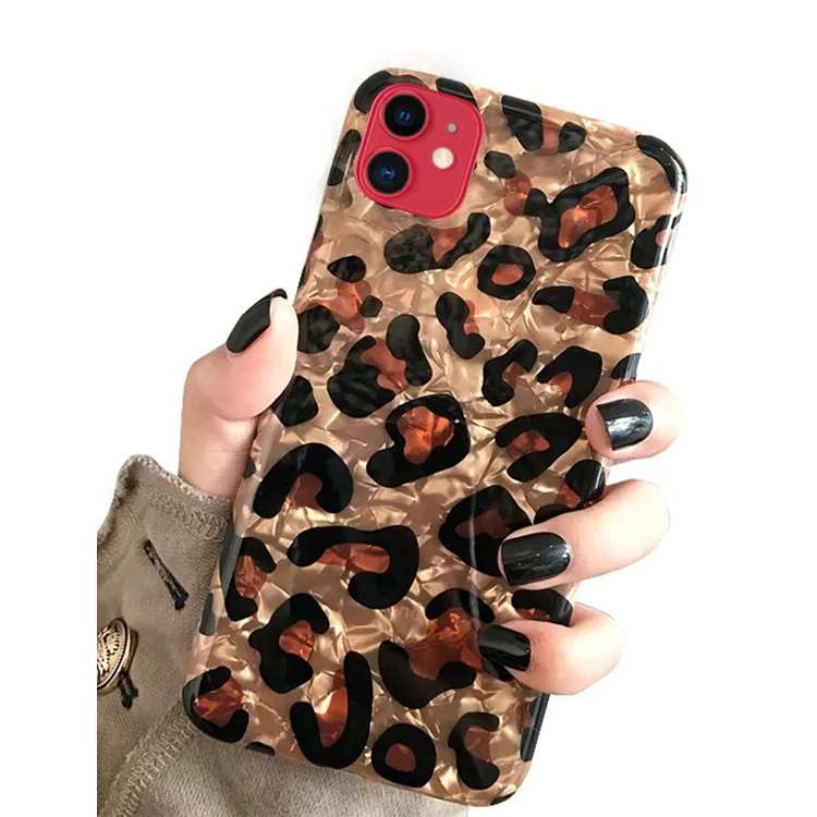 XINGE-funda de teléfono con estampado de leopardo para Iphone 11 Pro Max X Xr Xs Max, cristal transparente