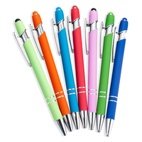 Stylo bille et stylet 2-en-1 en métal, coloré, pour publicité d'entreprise, cadeau d'entreprise, stylo à bille de bureau avec logo personnalisé