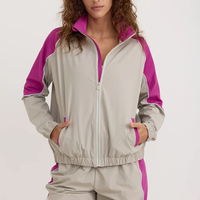 Veste de sport légère à col montant et fermeture éclair intégrale pour femme, idéale pour la course en extérieur, la gym et le fitness
