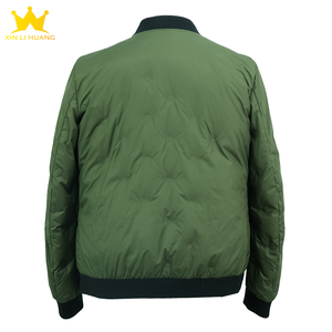 Blouson bomber <span class=keywords><strong>matelassé</strong></span> pour homme, col montant, fermeture éclair, <span class=keywords><strong>vert</strong></span>, chaud, décontracté, rembourré pour l'hiver - Product Image 2