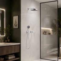 Systèmes de douche encastrés thermostatiques en laiton brossé de haute qualité, douche spa à jet de pluie, design moderne pour hôtels