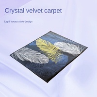 Tapis de Sol en Velours Cristal Abstrait Polyester 3D Léger Style Luxe Tapis de Sol Chambre Chevet Maison Complète Salon Décoration Canapé