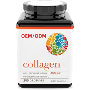 Colágeno Suplementa Cápsulas com Vitamina C Fórmula Hidrolisada Avançada para Absorção Ótima