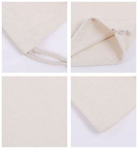 Sac à cordon en coton personnalisé, sac cadeau en coton biologique, emballage pour bijoux, sac de rangement écologique, sac cadeau en coton à cordon - Product Image 5