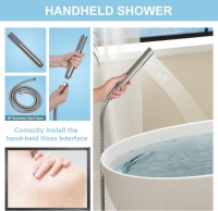 Mitigeur de bain-douche en laiton à double poignée sur pied Upc Robinet de remplissage de baignoire Jet Spray Baignoire autoportante
