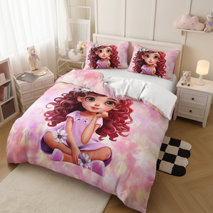 Juego de Funda Nórdica de Lujo con Diseño Moderno Africano, Estampado 3D de Chicas de Ensueño Negras, Tamaño Queen - Product Image 2