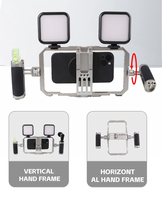 Stabilisateur métallique de poche pour téléphone portable Support de photographie Microphone étendu Stabilisateur de cage de lapin pour téléphone portable