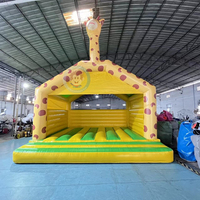 Château gonflable sur le thème de la girafe, structure gonflable commerciale en PVC pour la location de fêtes d'enfants