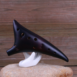 Ocarina en céramique à 12 trous avec glaçure effet craquelé, instrument ethnique unique, pour la pratique des débutants et les spectacles sur scène - Product Image 4