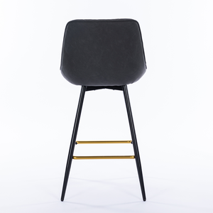 <span class=keywords><strong>Chaise</strong></span> <span class=keywords><strong>de</strong></span> <span class=keywords><strong>bar</strong></span> classique minimaliste <span class=keywords><strong>de</strong></span> haute qualité en fer vintage avec revêtement en poudre noire et repose-pieds doré - Product Image 5