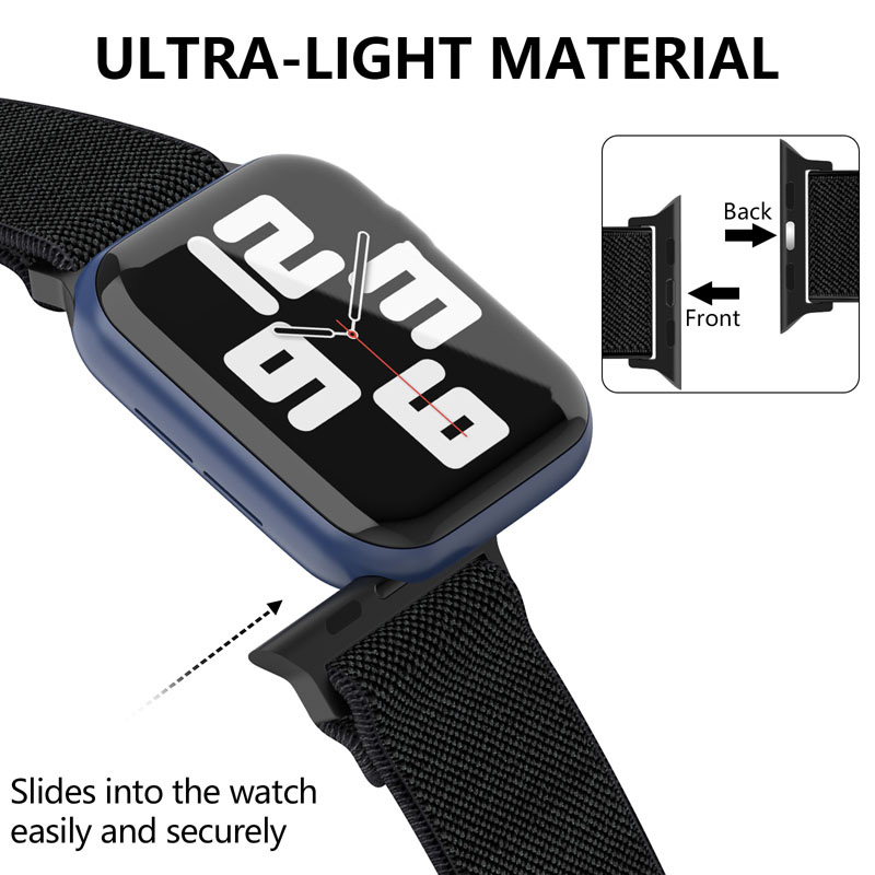 Stock Available Stretchy Multicolor Sport Watch Fabric Woven Strap Braided Dual Loop Nylon Watch Band Coolyep for apple Watch