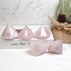 Haute Qualité Naturel Rose Quartz Rose Cristal Artisanat Diamant Pierre Précieuse Tour Sculpture pour Saint Valentin Cadeau - Product Image 5