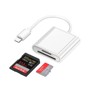 Universal <strong>Type</strong>-<strong>C</strong> 8pin OTG Card <strong>Reader</strong> Adapter Dual Slot Memory SD TF Connector for iPhone USB Interface CF Card Compatible - Product Image 5
