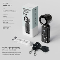 Ventilateur portable à turbine haute vitesse, alimenté par USB, quatre vitesses, pliable, sensation de fraîcheur glacée, vent puissant pour l'extérieur